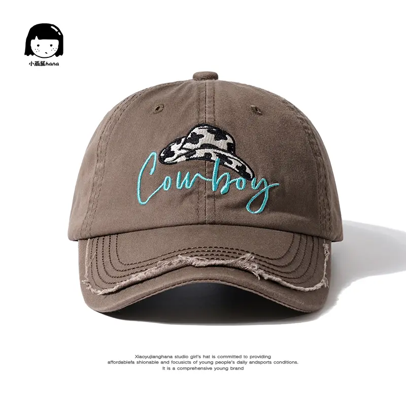 Women Cowboy Embroidered Cap Blue - Image 3