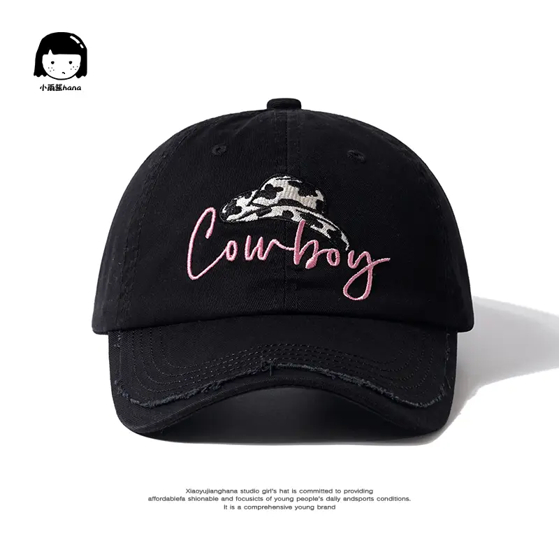 Women Cowboy Embroidered Cap Blue - Image 6