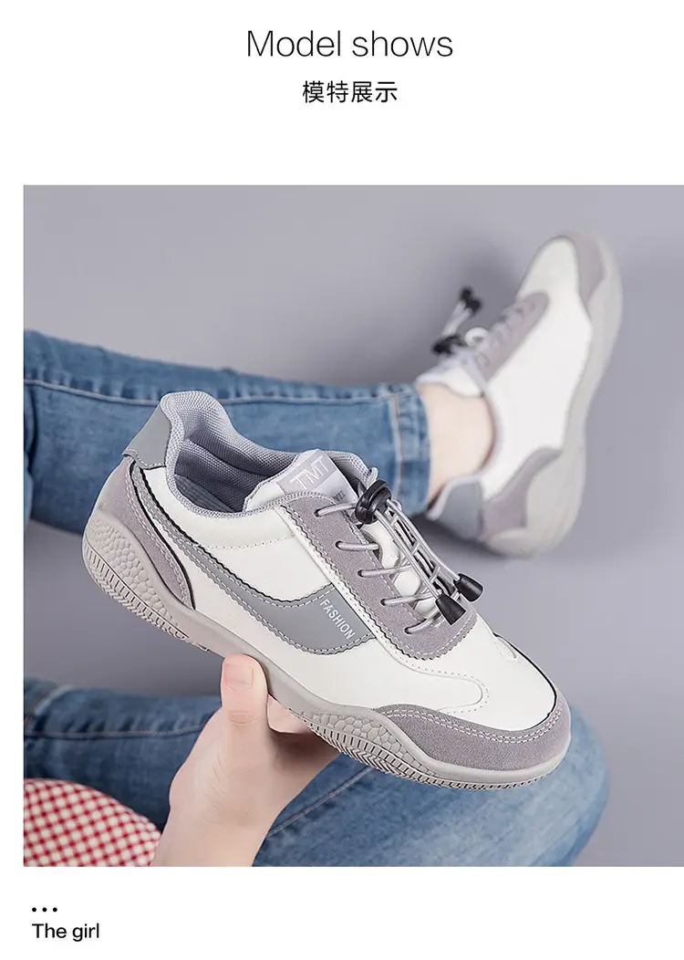 Women's 2025 Spring Sneakers White Grey Comfortable Casual — feature 13