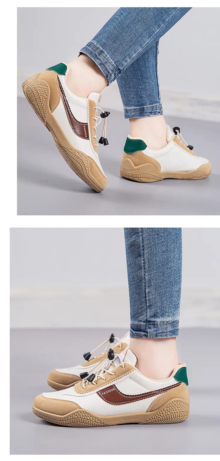 Women's 2025 Spring Sneakers White Grey Comfortable Casual — feature 16