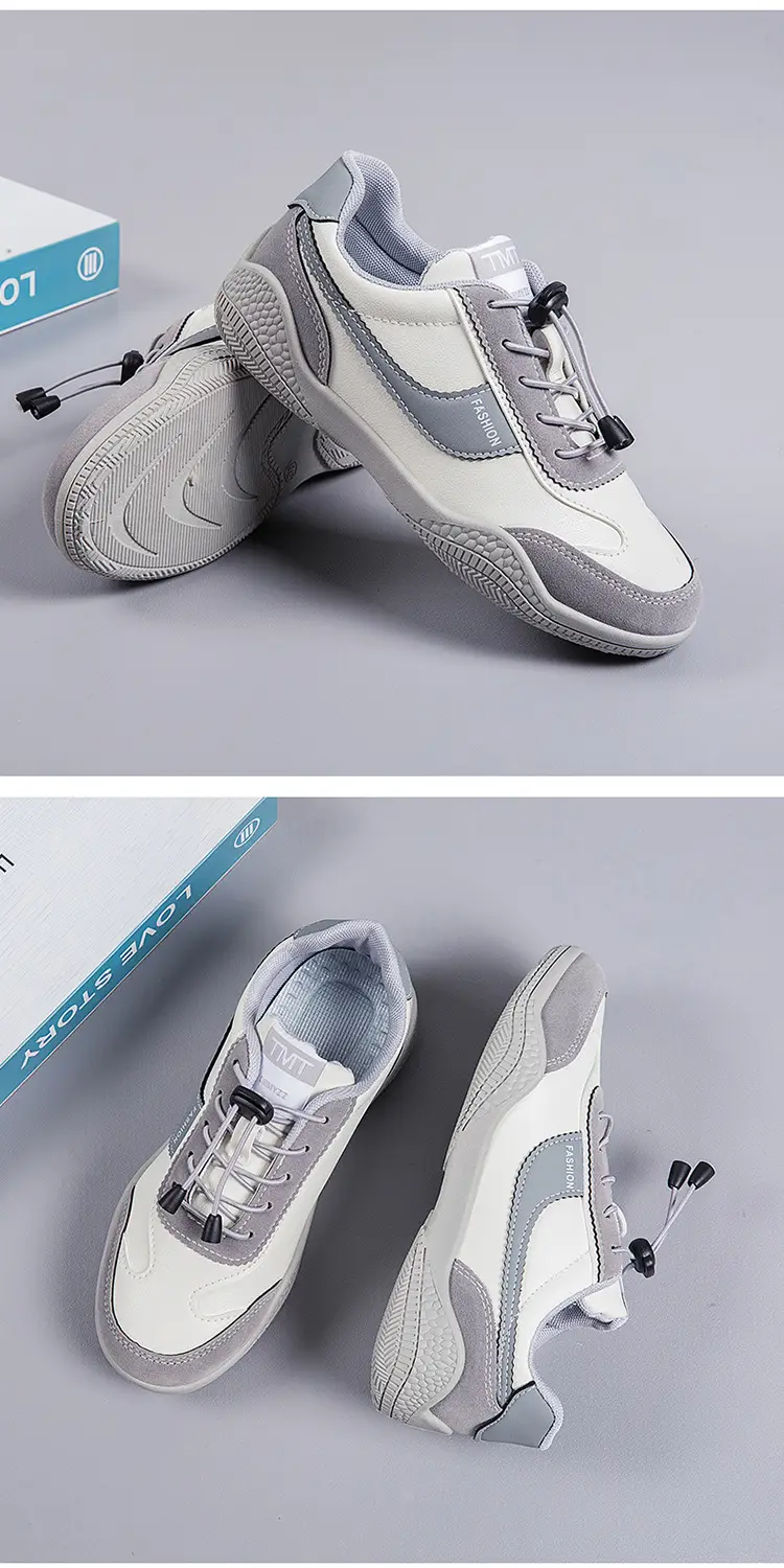 Women's 2025 Spring Sneakers White Grey Comfortable Casual — feature 18
