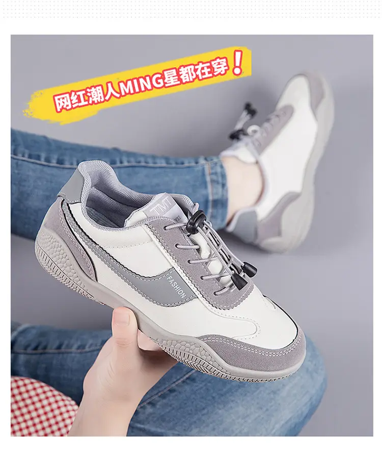 Women's 2025 Spring Sneakers White Grey Comfortable Casual — feature 4