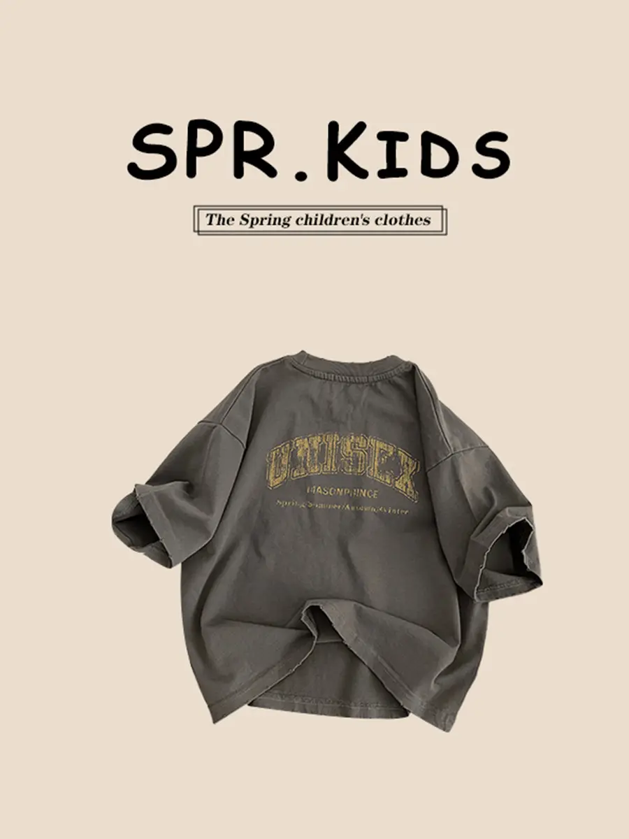 Spr. Kids Boys Letter T-Shirt Grey 2026