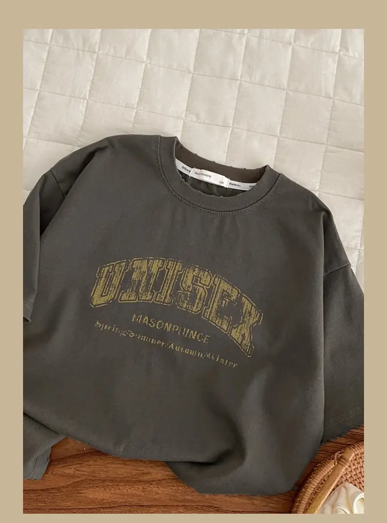 Spr. Kids Boys Letter T-Shirt Grey 2026 — feature 12