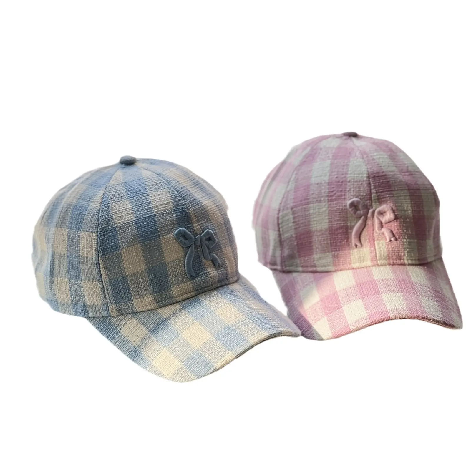 Women's Blue Bow Cap Pure Cotton Four Season Large Bristle - Image 9