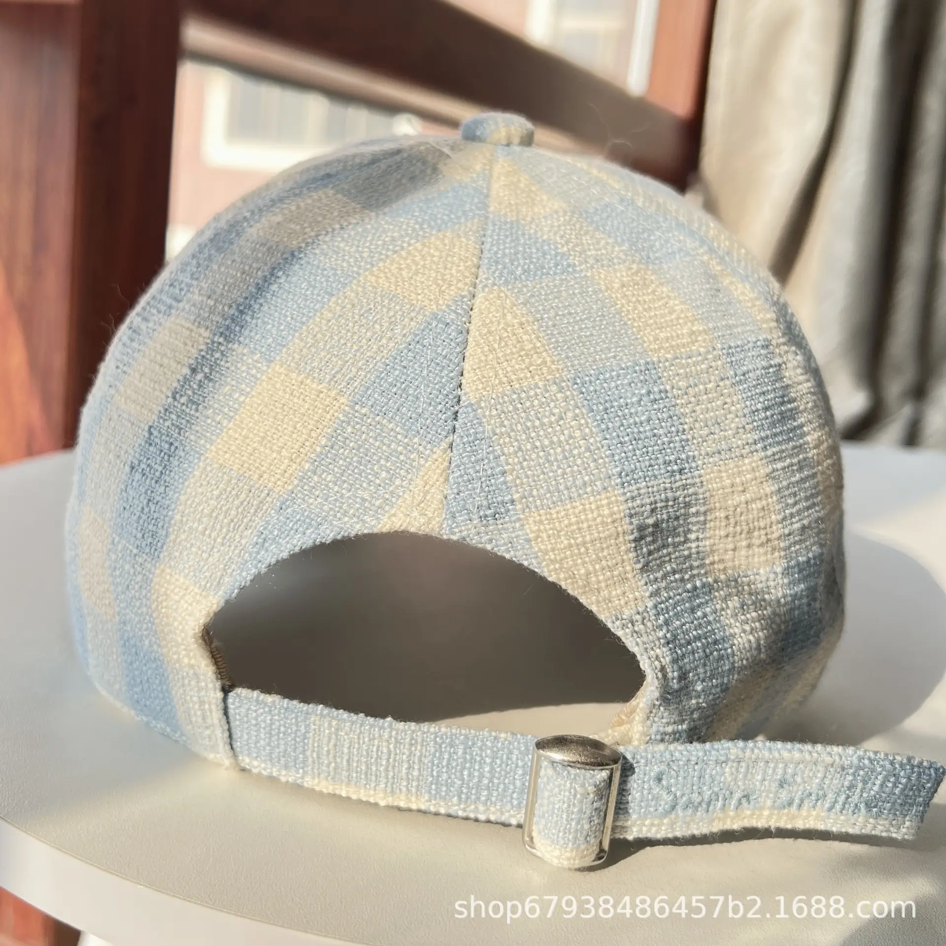 Women's Blue Bow Cap Pure Cotton Four Season Large Bristle — feature 18