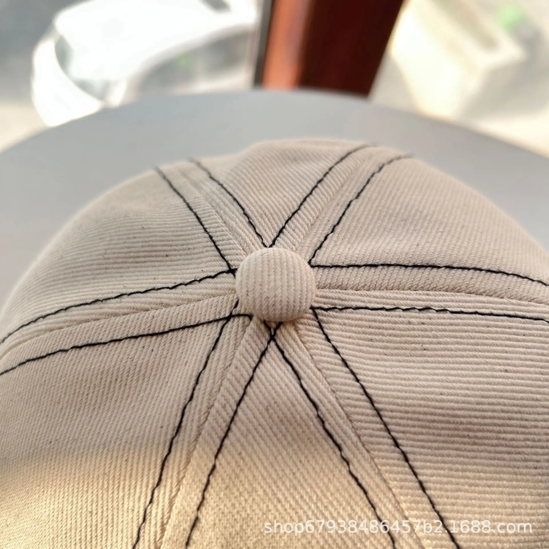 Women's Blue Bow Cap Pure Cotton Four Season Large Bristle — feature 21