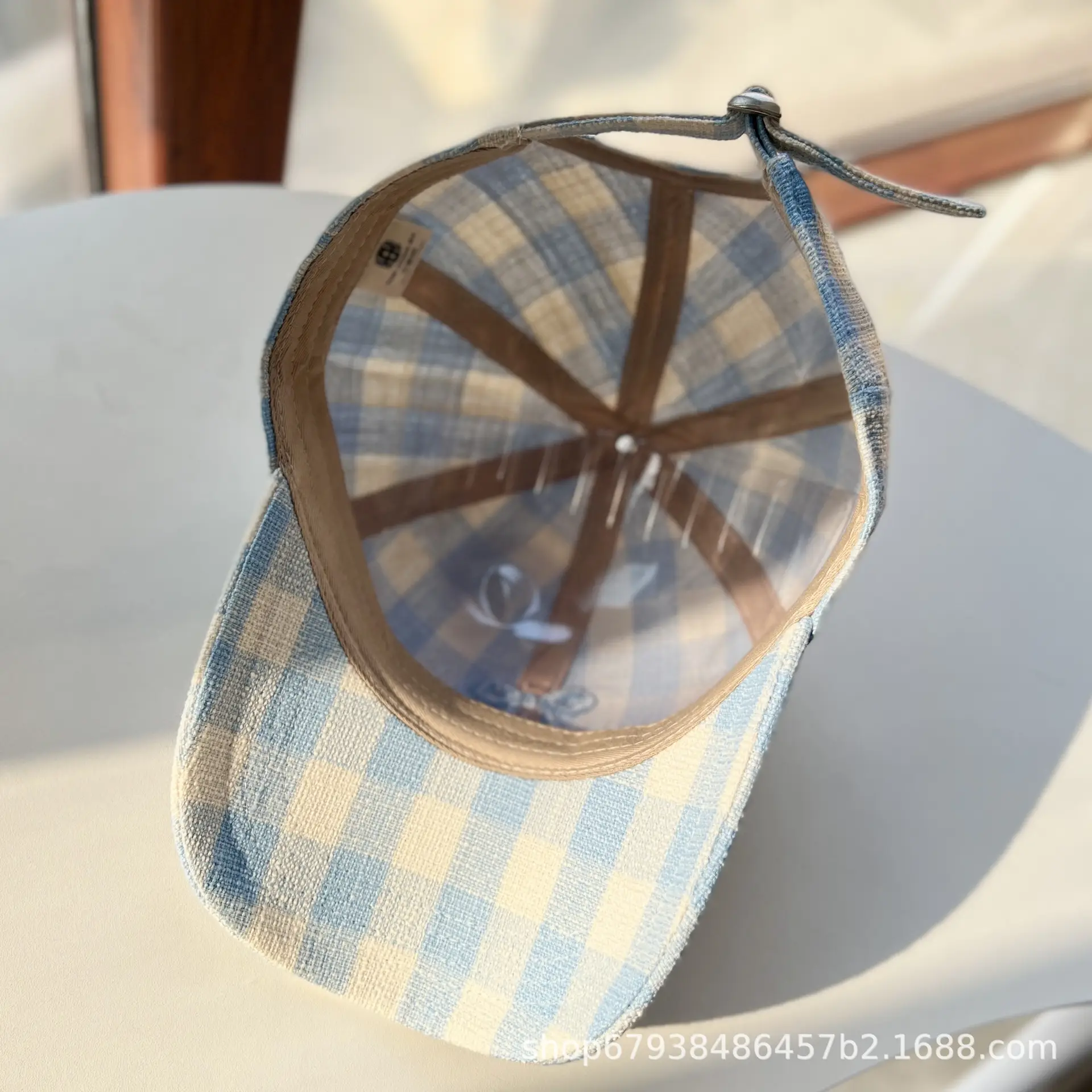 Women's Blue Bow Cap Pure Cotton Four Season Large Bristle — feature 22