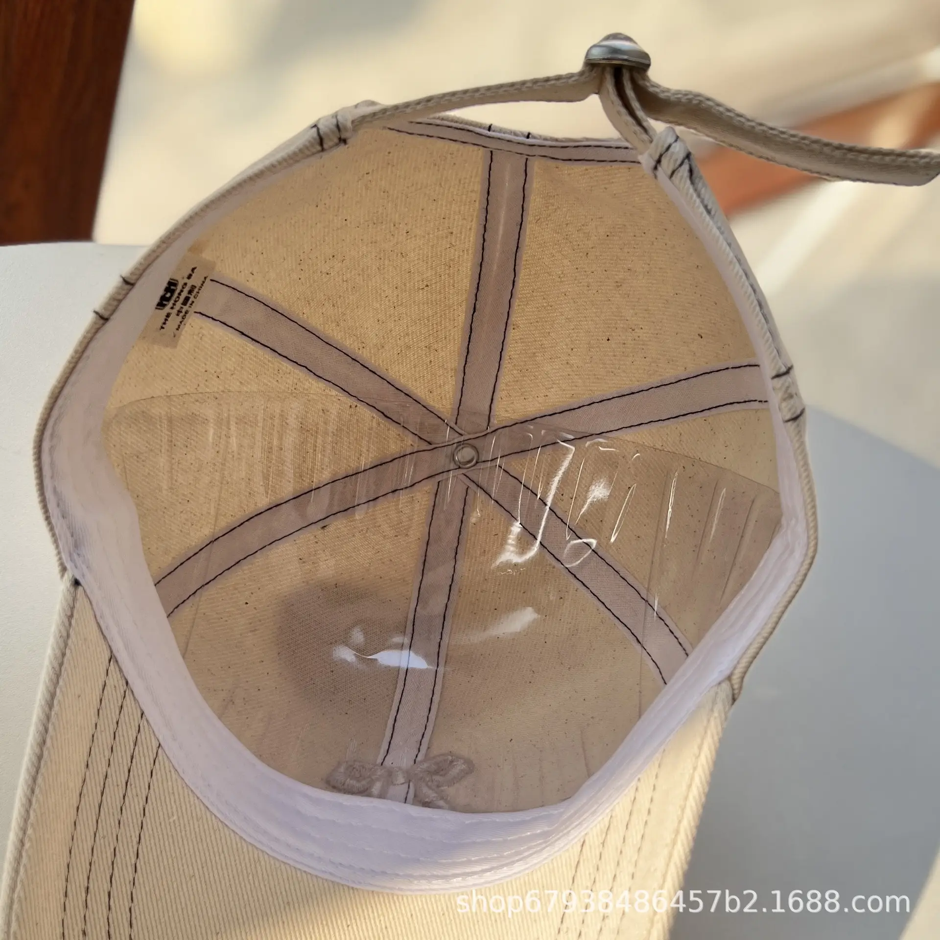 Women's Blue Bow Cap Pure Cotton Four Season Large Bristle — feature 23