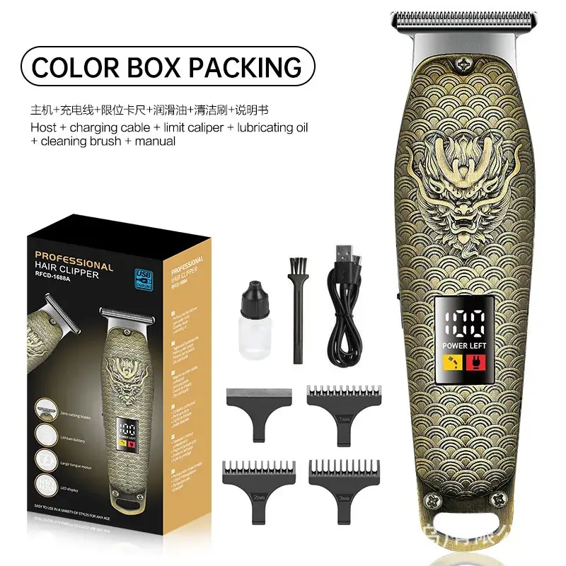 Rechargeable Cross-Border Hair Clipper with 7 Attachments - Image 4