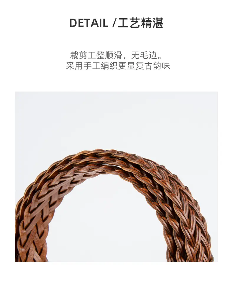 Women's Brown Woven Belt with Denim Pants Decorative Pin Buckle — feature 8
