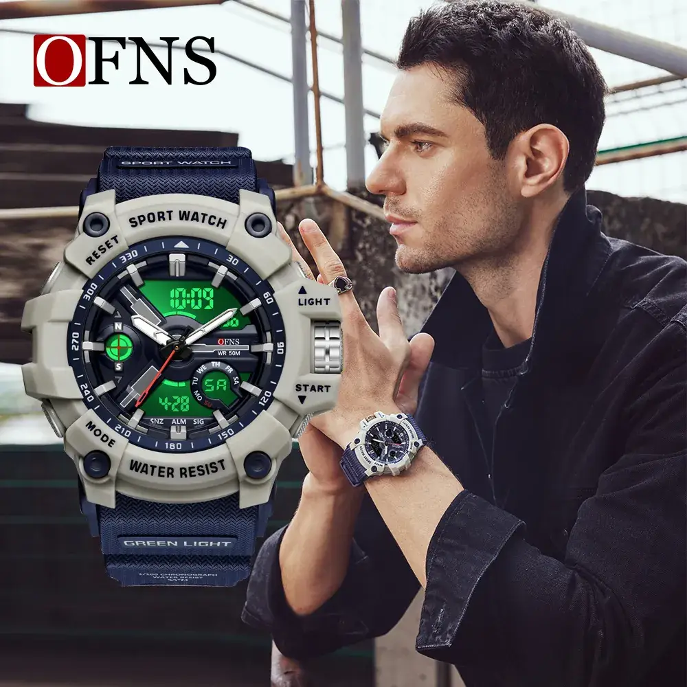 Ofns Military Style Digital Watch Green Sport Watch