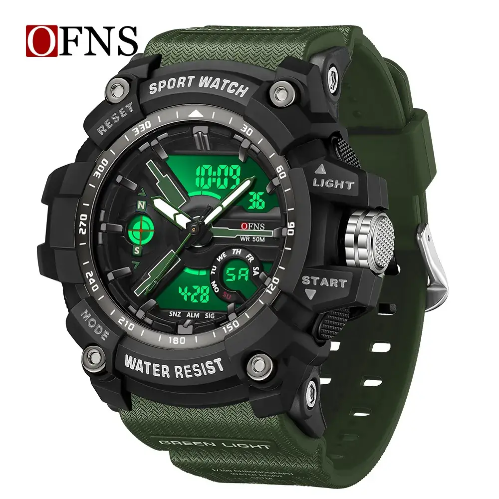 Ofns Military Style Digital Watch Green Sport Watch