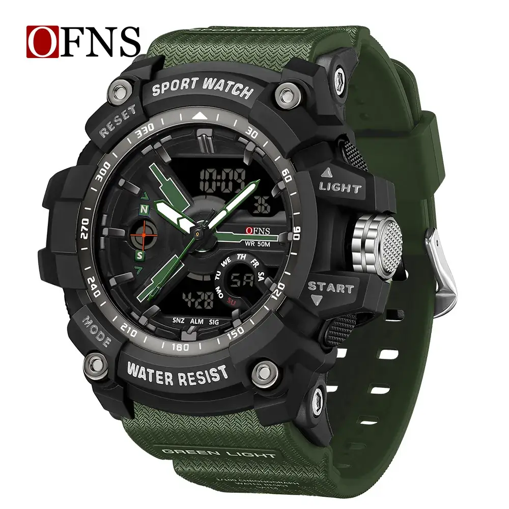 Ofns Military Style Digital Watch Green Sport Watch