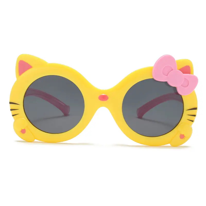 Kids Cartoon Sun Glasses Pink Bow Silicone UV Protection