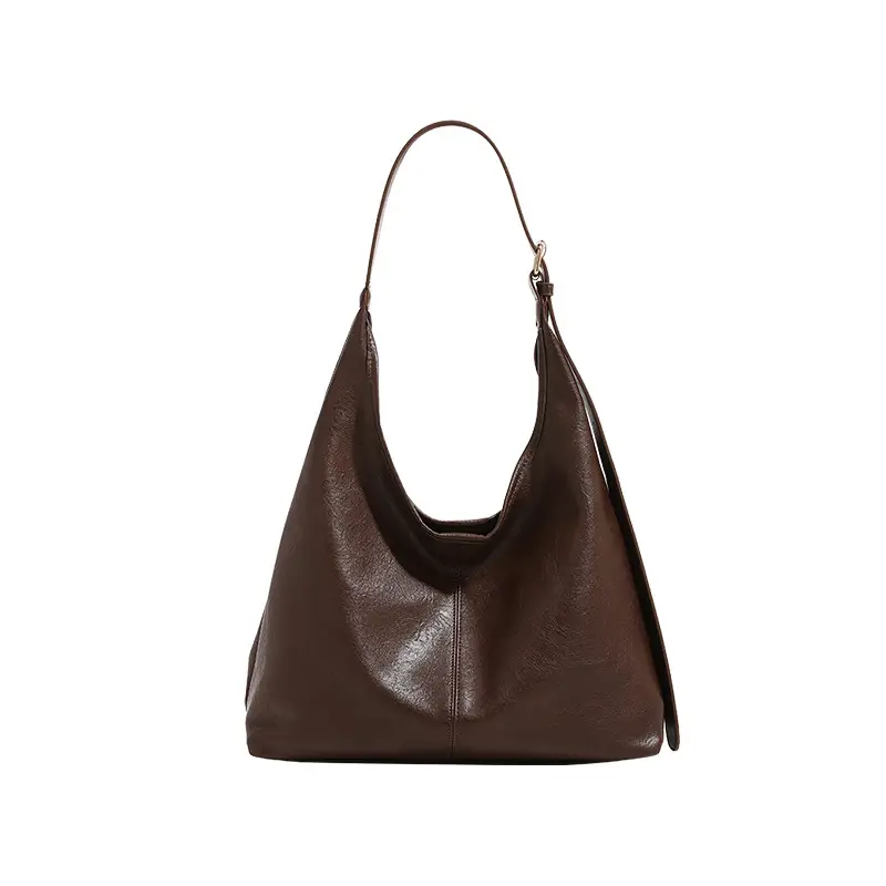Retro Brown PU Shoulder Bag for Women - Image 8