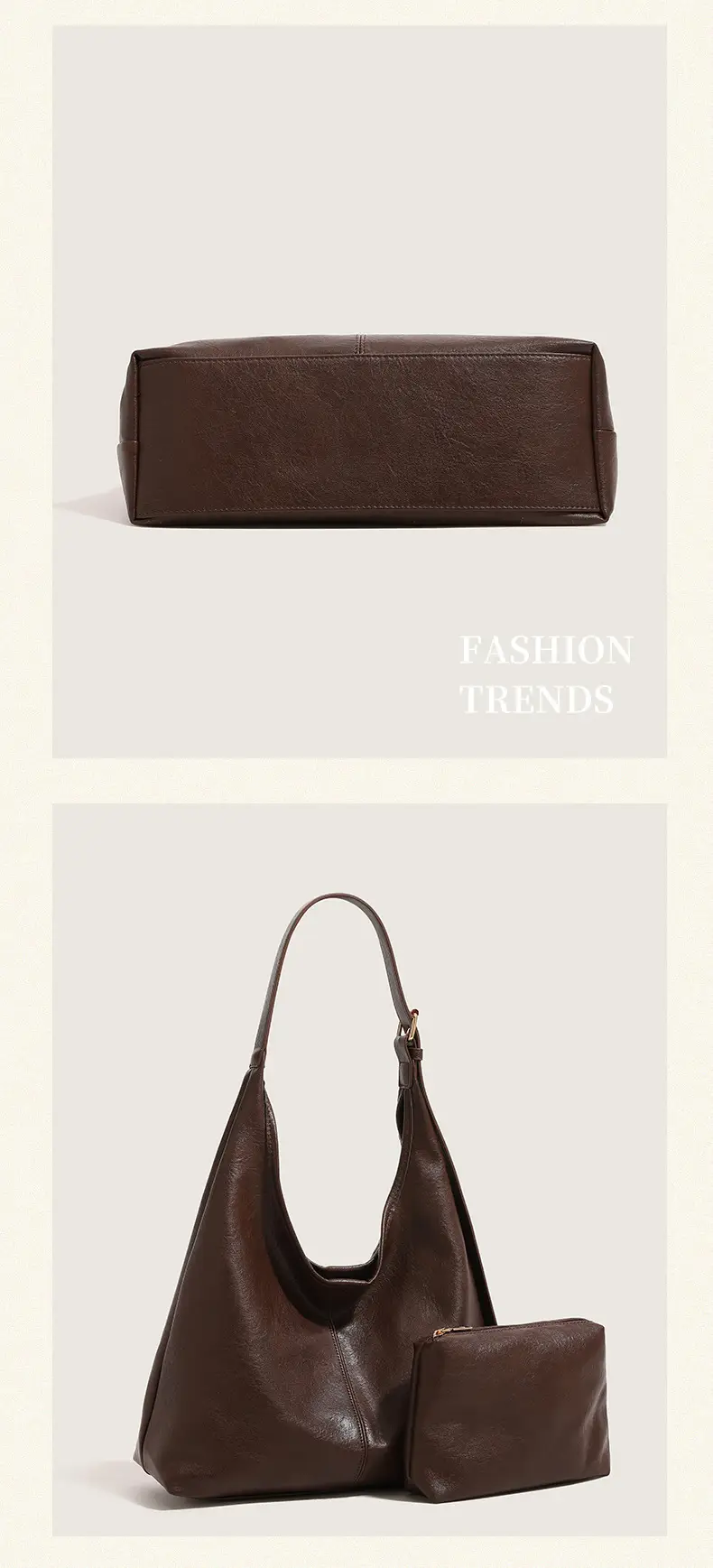Retro Brown PU Shoulder Bag for Women — feature 11