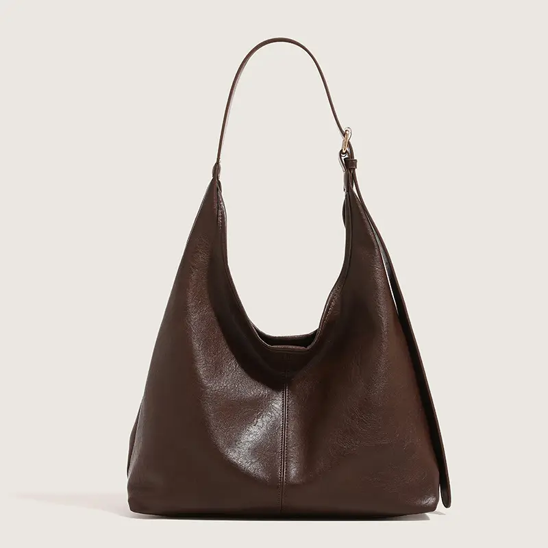 Retro Brown PU Shoulder Bag for Women - Image 2