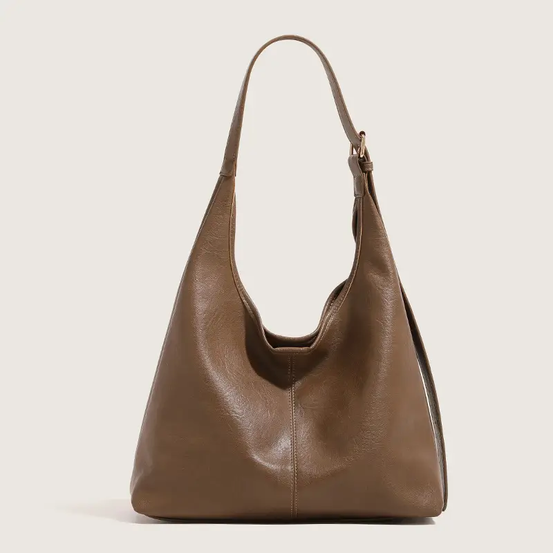 Retro Brown PU Shoulder Bag for Women - Image 3