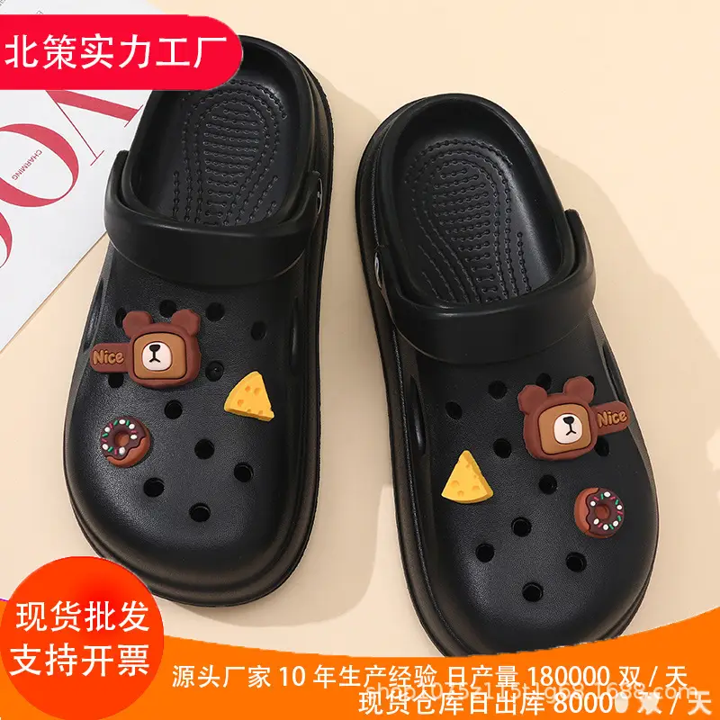 Summer new women's hole shoes thick bottom non-slip wear-resistant fashion casual outdoor beach closed toe slippers factory direct sales - Image 6