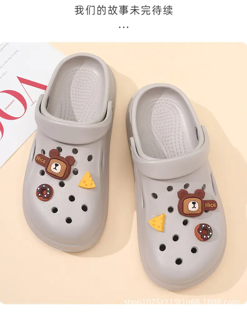 Summer new women's hole shoes thick bottom non-slip wear-resistant fashion casual outdoor beach closed toe slippers factory direct sales — feature 20