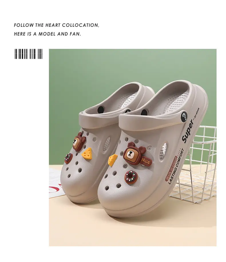 Summer new women's hole shoes thick bottom non-slip wear-resistant fashion casual outdoor beach closed toe slippers factory direct sales — feature 21