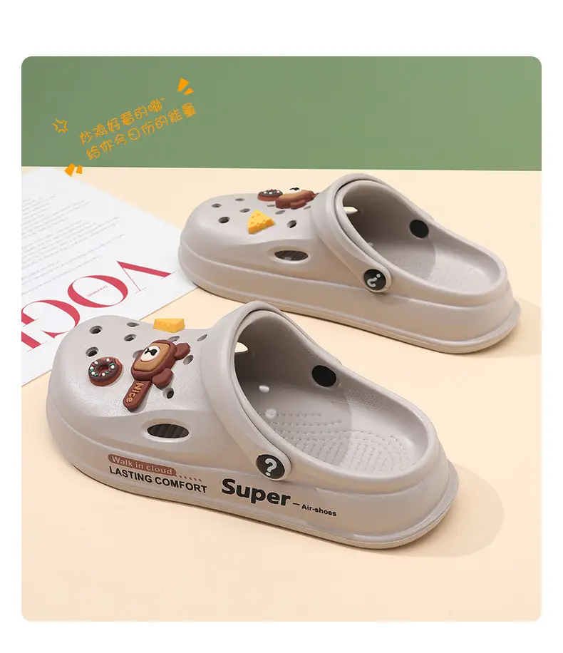Summer new women's hole shoes thick bottom non-slip wear-resistant fashion casual outdoor beach closed toe slippers factory direct sales — feature 22