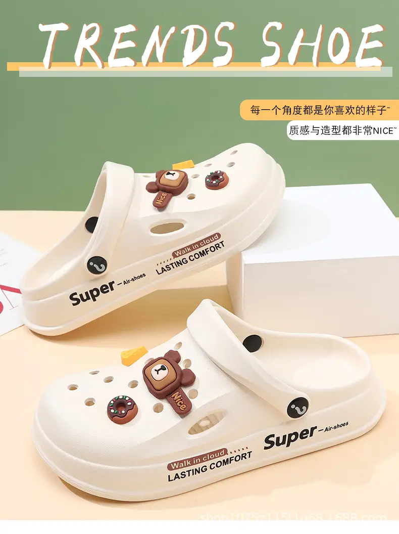 Summer new women's hole shoes thick bottom non-slip wear-resistant fashion casual outdoor beach closed toe slippers factory direct sales — feature 8