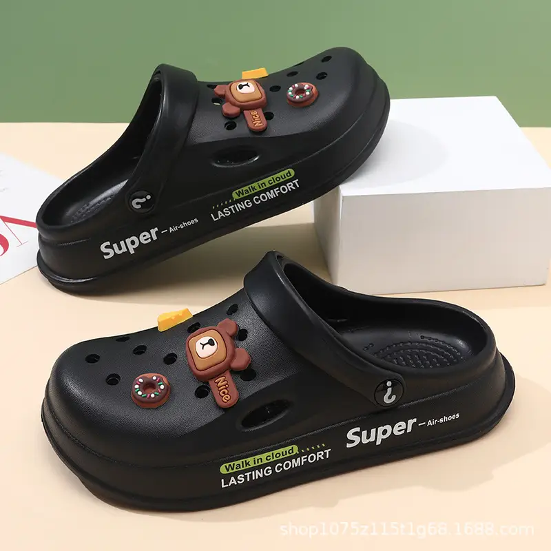 Summer new women's hole shoes thick bottom non-slip wear-resistant fashion casual outdoor beach closed toe slippers factory direct sales - Image 2