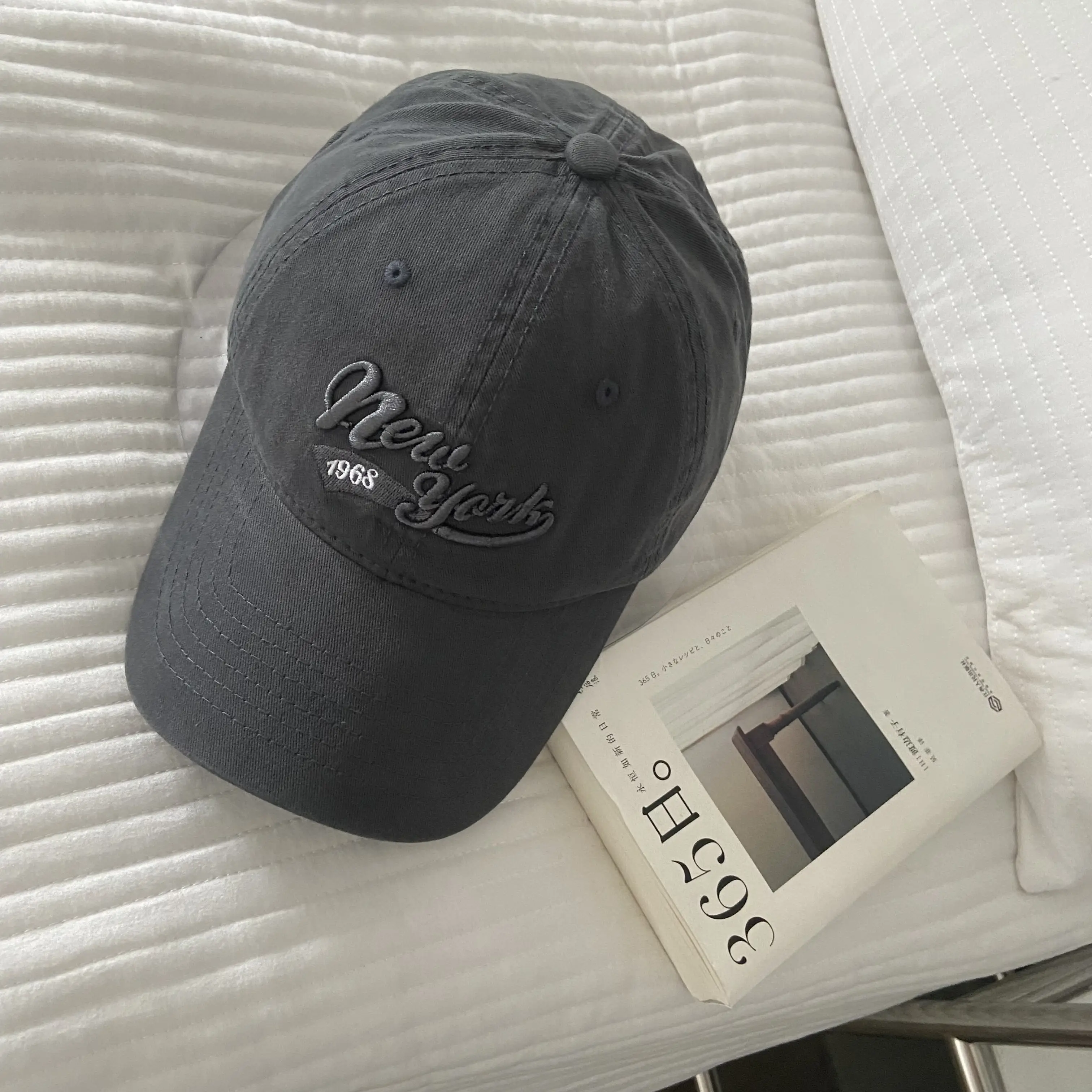 Women's Beige Letter Peak Cap Big Head Baseball Cap