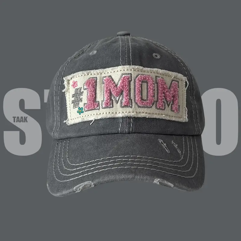 Women Baseball Cap Pink Letter Wide Brim Deep Peaked - Image 2