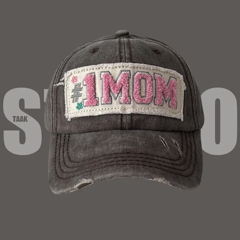 Women Baseball Cap Pink Letter Wide Brim Deep Peaked - Image 3