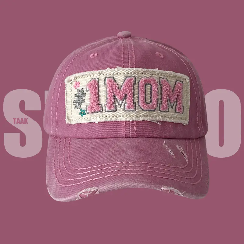 Women Baseball Cap Pink Letter Wide Brim Deep Peaked - Image 4