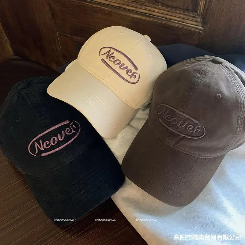 Women's Letter Embroidered Beige Cap Winter Casual - Image 5