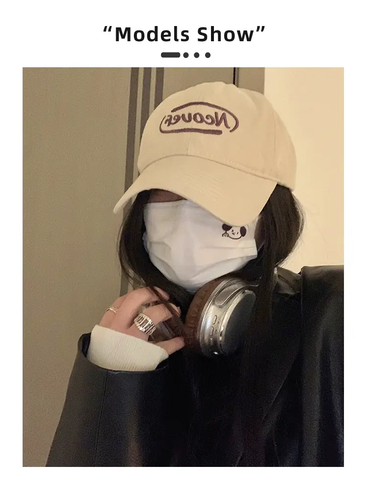 Women's Letter Embroidered Beige Cap Winter Casual — feature 1