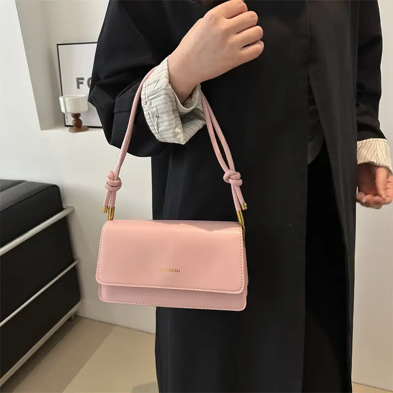 Pink Crossbody Bag for Women with Tassel Handle - Image 7