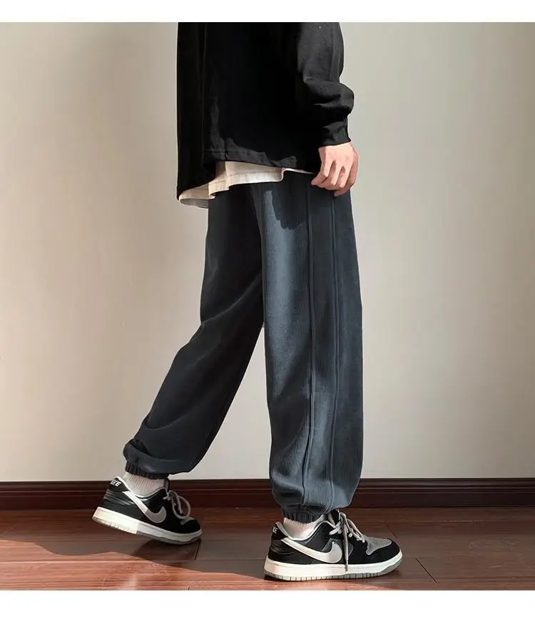 Men Fleece Lined Hip Hop Sweatpants Dark Grey — feature 15