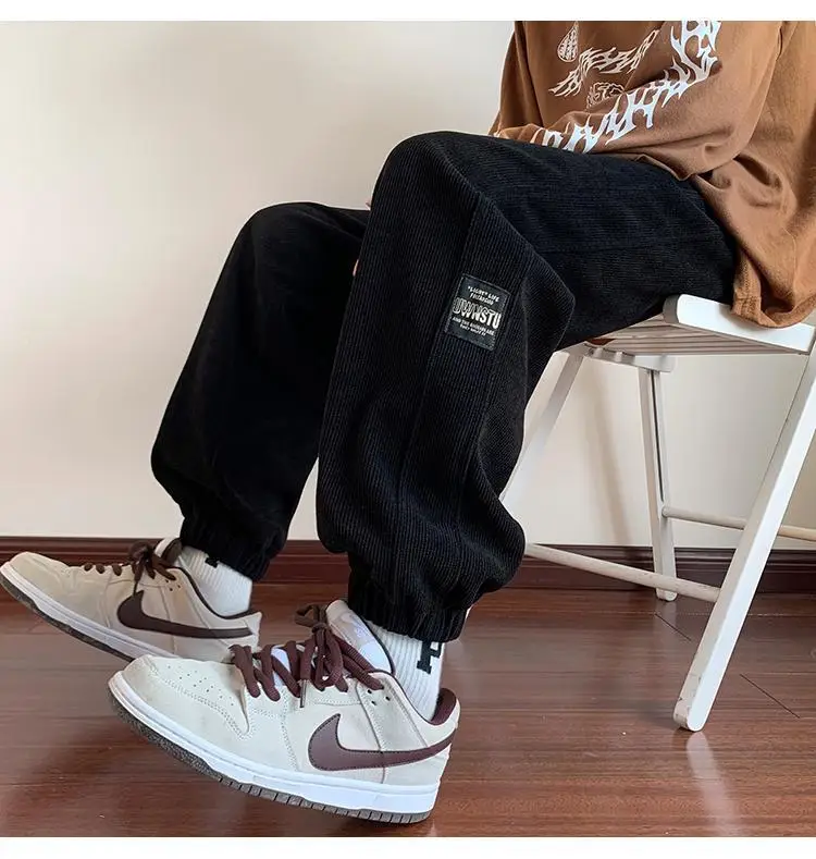 Men Fleece Lined Hip Hop Sweatpants Dark Grey — feature 5