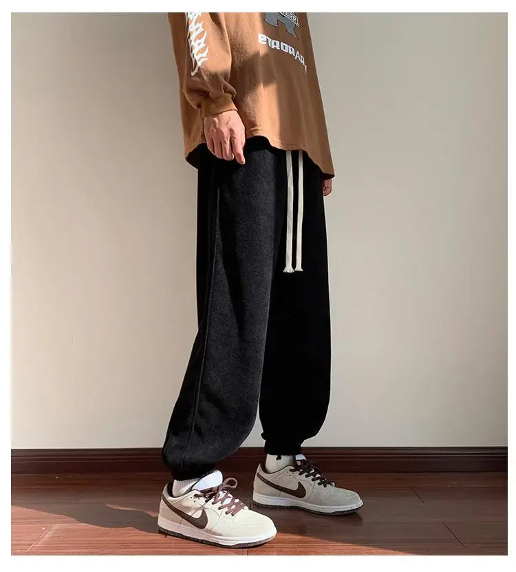 Men Fleece Lined Hip Hop Sweatpants Dark Grey — feature 7