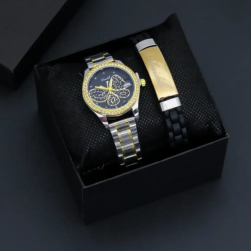 Women's Butterfly Design Quartz Watch Gold Bracelet