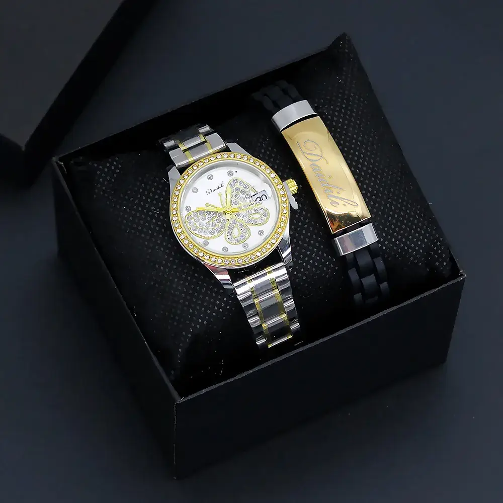 Women's Butterfly Design Quartz Watch Gold Bracelet