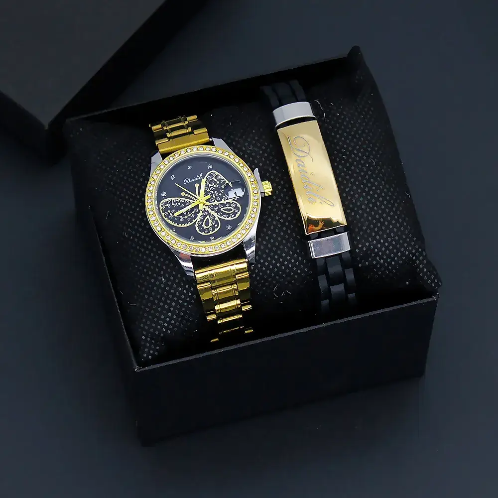 Women's Butterfly Design Quartz Watch Gold Bracelet