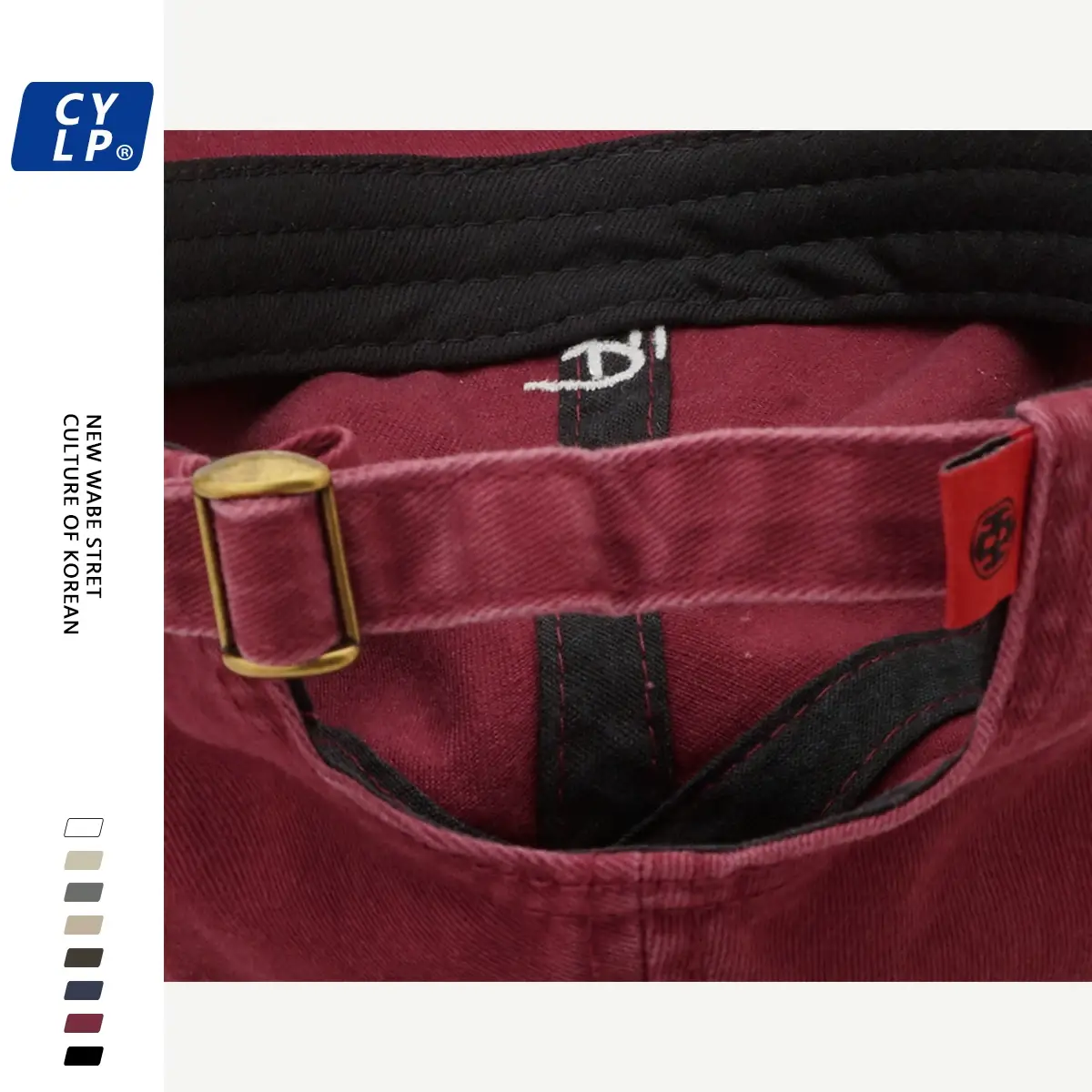 Maroon Wide Brim Baseball Cap for Men Women — feature 21