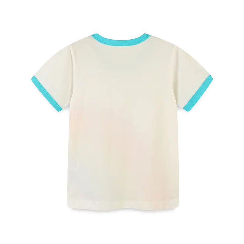 2026 Boys Rainbow Print T-Shirt Cotton Round Neck Short Sleeve - Image 3