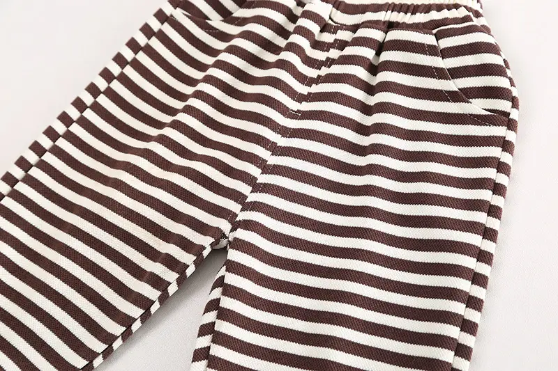 Male Baby 2Pc Cotton Suit Beige Brown No Print — feature 12