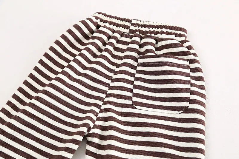Male Baby 2Pc Cotton Suit Beige Brown No Print — feature 15