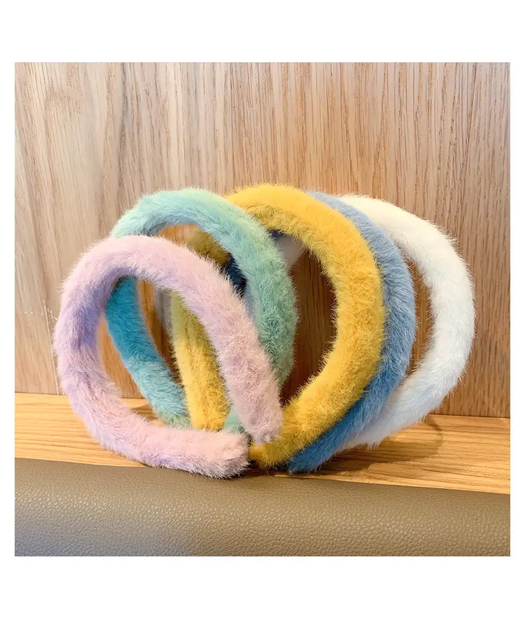 Candy Color Furry Headband for Women Winter Use — feature 3