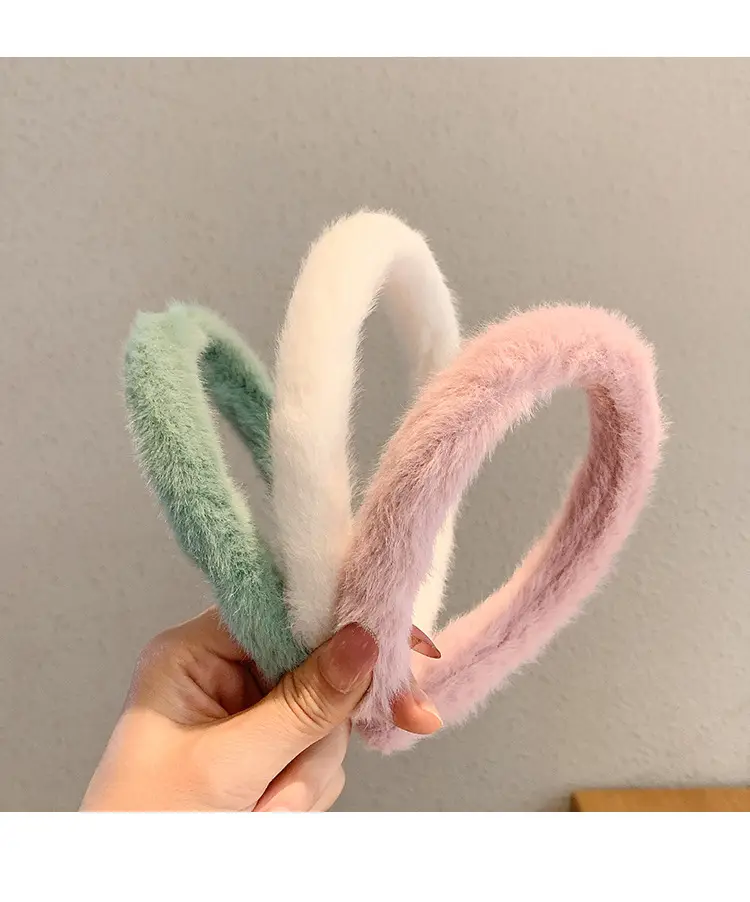 Candy Color Furry Headband for Women Winter Use — feature 5