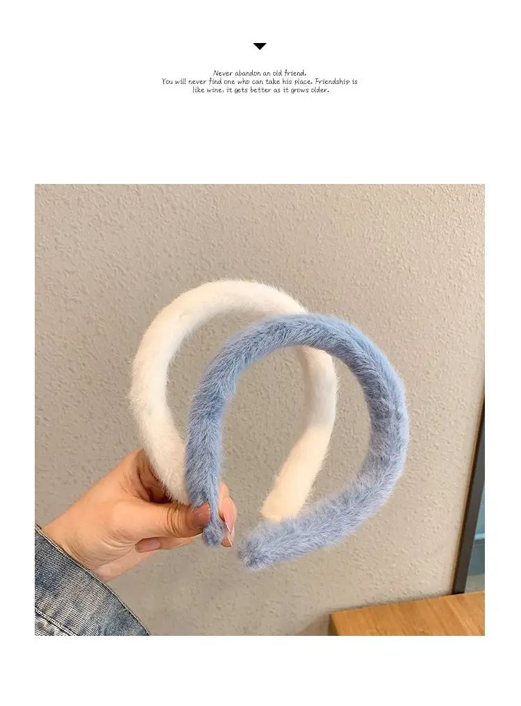 Candy Color Furry Headband for Women Winter Use — feature 6
