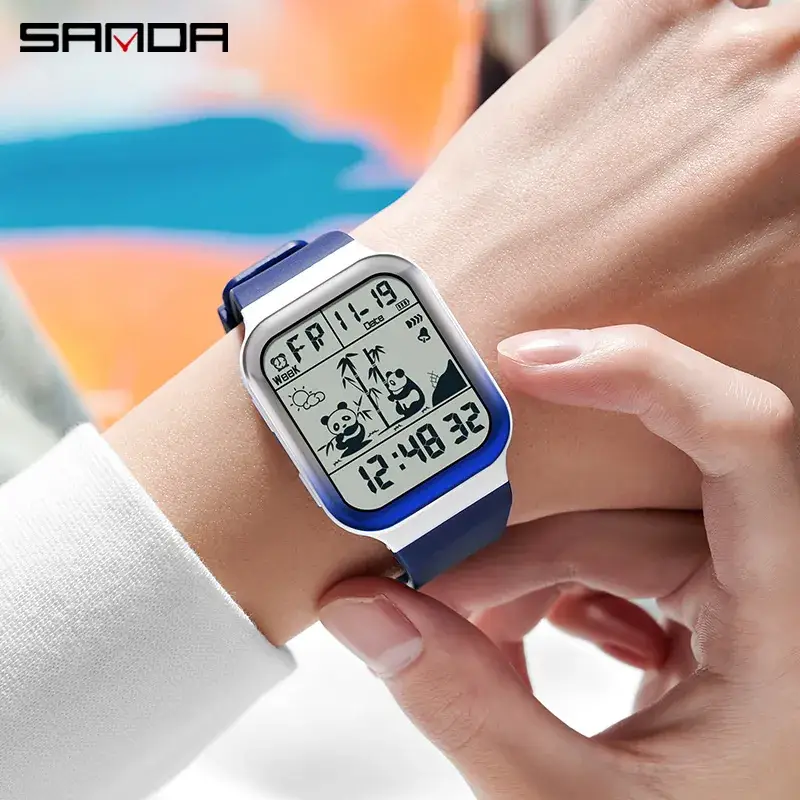 Ofns Multifunctional Sports Watch for Men Women Panda Pattern Large Screen Alarm Clock - Image 10